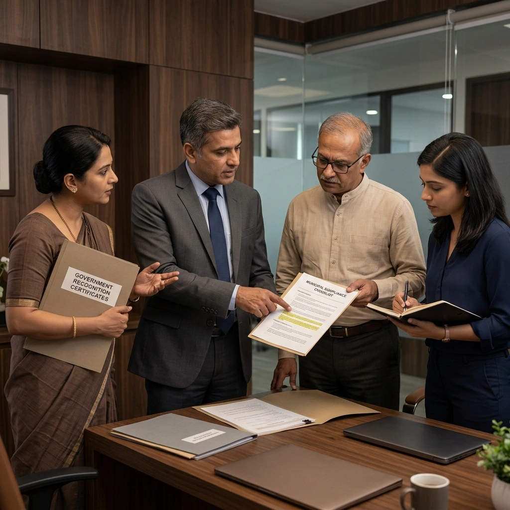 Trade license registration and municipal approval process